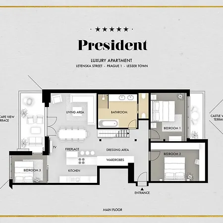 Apartment President By Castle, Views Prague